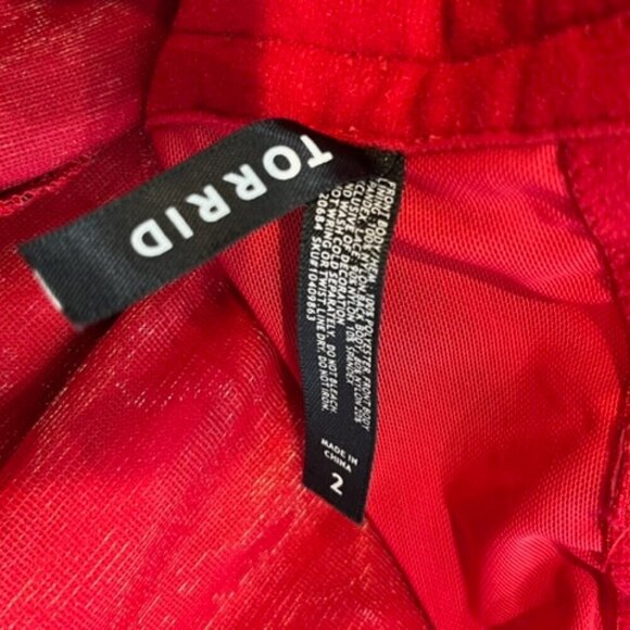 Torrid Intimates Red Corset with Black Lace and Ruffled Hem with Boning Built-In - Picture 8 of 8